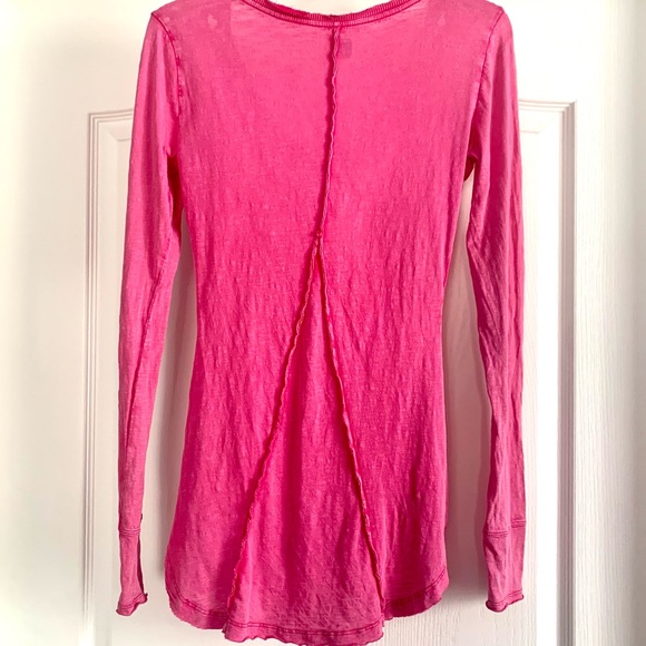 Free People Pink Lou Legacy Crochet Henley 💝 - Picture 3 of 9